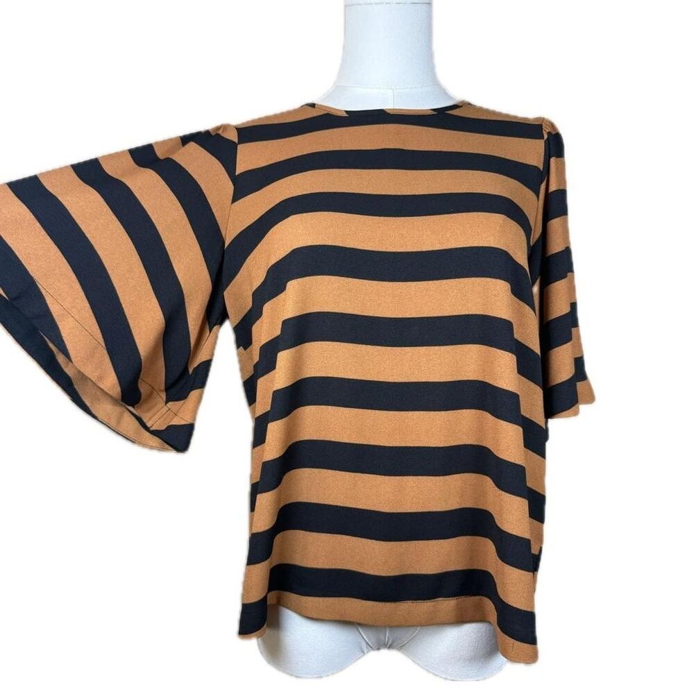Unbranded Women's Black and Orange Blouse
